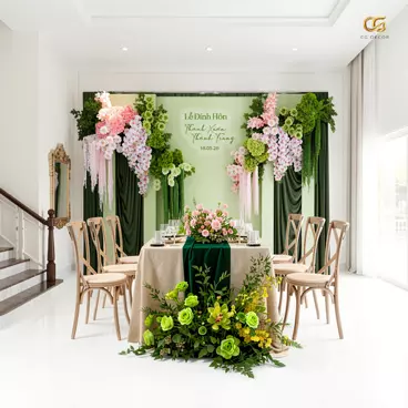 Gia Tiên Đính Hôn Xanh Hồng