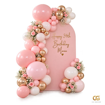 Trang Trí Sinh Nhật Hồng Pastel 
